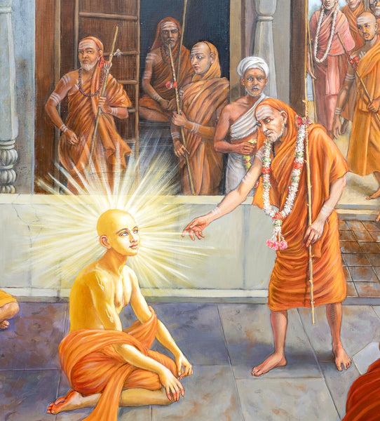 Sri Chaitanya Mahaprabhu Teaching the Power of Chanting Original Oil Painting