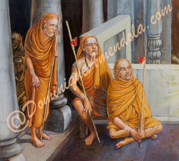 Sri Chaitanya Mahaprabhu Teaching the Power of Chanting Original Oil Painting