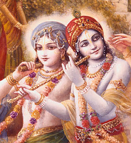 Krishna And Balarama Take The Cows To The Pastures – Vedic Oil Painting by Dominique Amendola