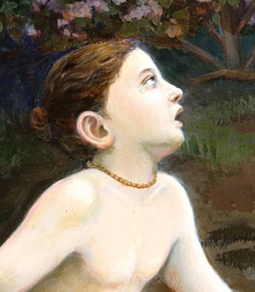 Lord Visnu apprears to Dhruva – Original Oil Painting Inspired by the Srimad Bhagavatam