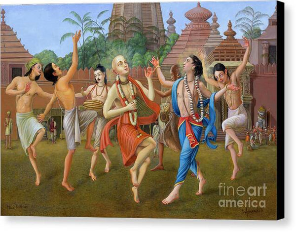 Sankirtan Party In Jagannath Puri - Canvas Print