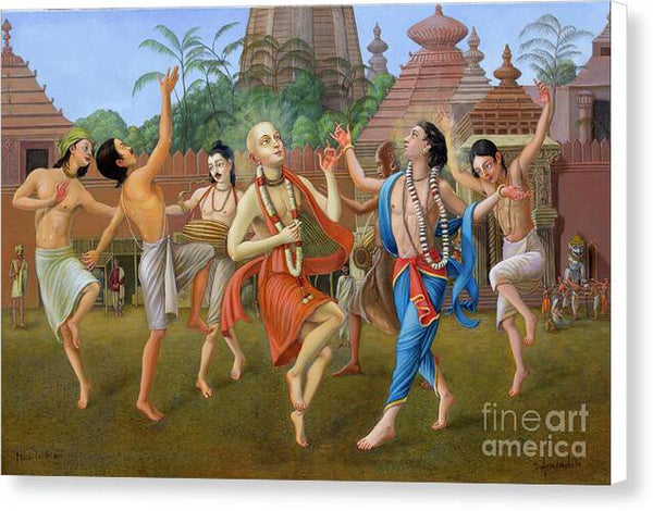 Sankirtan Party In Jagannath Puri - Canvas Print