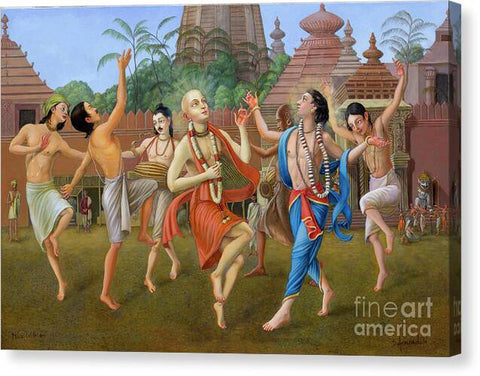 Sankirtan Party In Jagannath Puri - Canvas Print