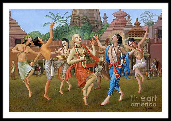 Sankirtan Party In Jagannath Puri - Framed Print