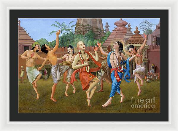 Sankirtan Party In Jagannath Puri - Framed Print