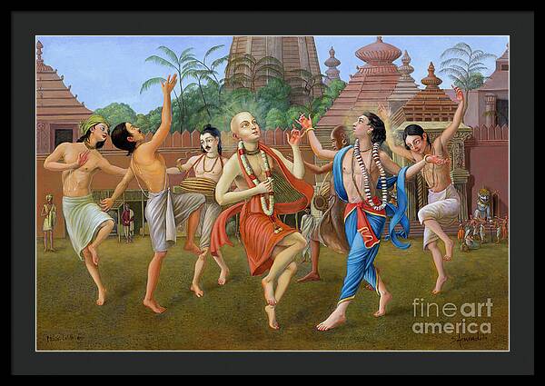 Sankirtan Party In Jagannath Puri - Framed Print