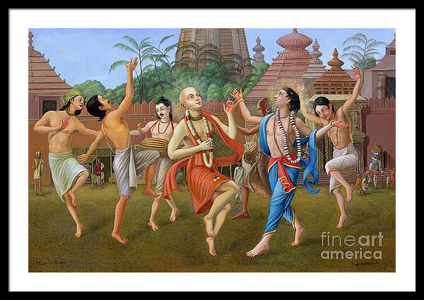 Sankirtan Party In Jagannath Puri - Framed Print