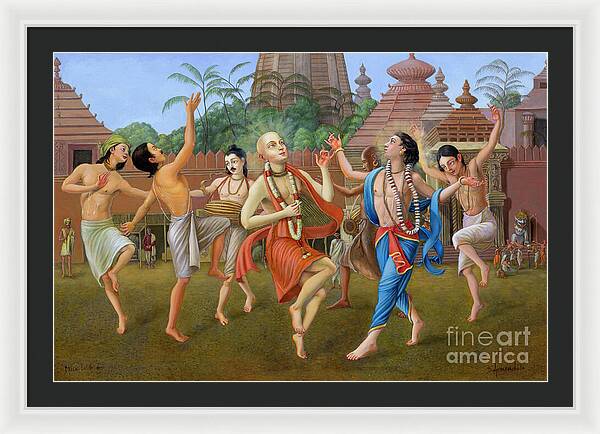 Sankirtan Party In Jagannath Puri - Framed Print