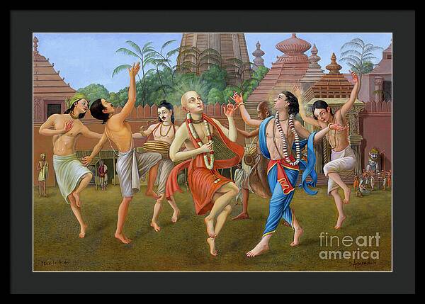 Sankirtan Party In Jagannath Puri - Framed Print