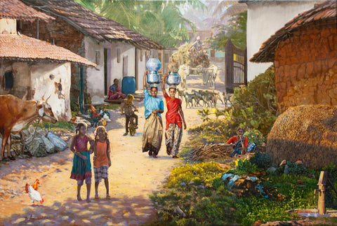 Village scene in India