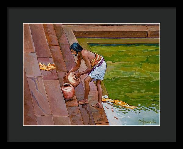 Bath Time In South India - Framed Print