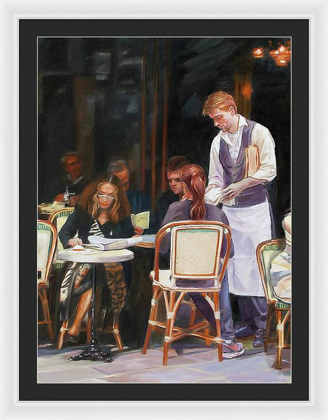 Cafe Scene In Paris - Framed Print