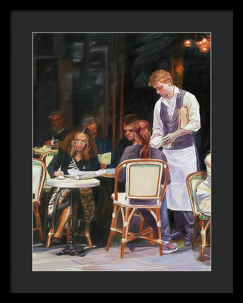 Cafe Scene In Paris - Framed Print