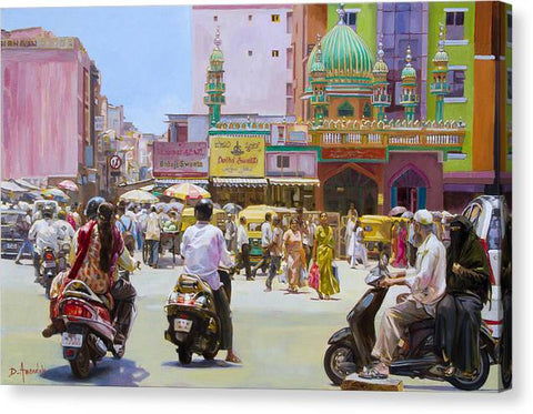 Street Scene in Bangalore, India - Canvas Print