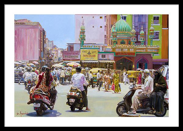 Street Scene in Bangalore, India - Framed Print