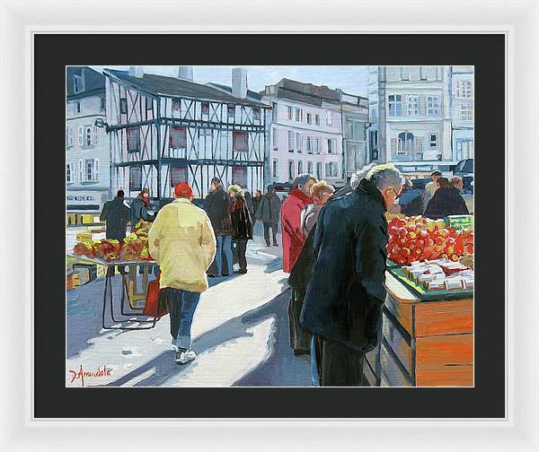 Farmers Market In France - Framed Print