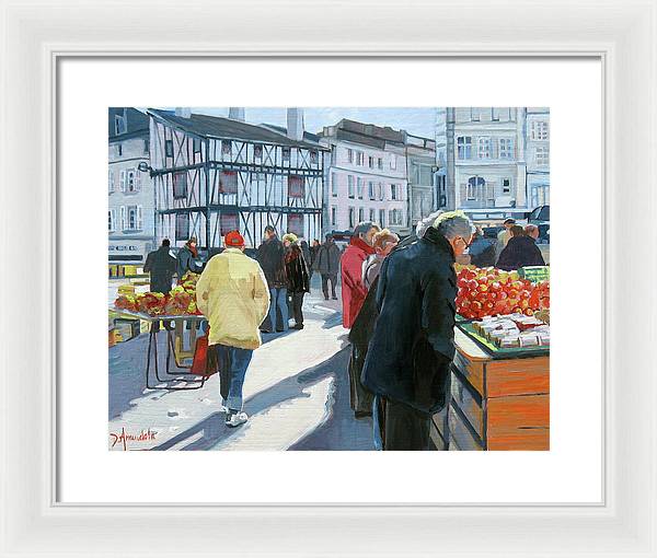 Farmers Market In France - Framed Print