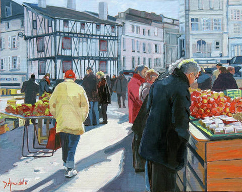 Farmers Market In France - Art Print