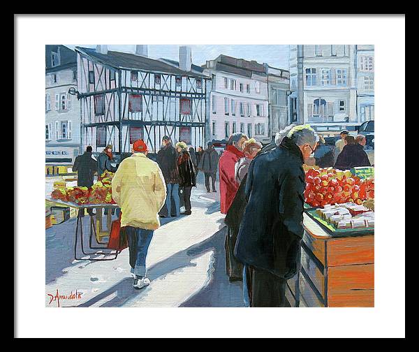 Farmers Market In France - Framed Print