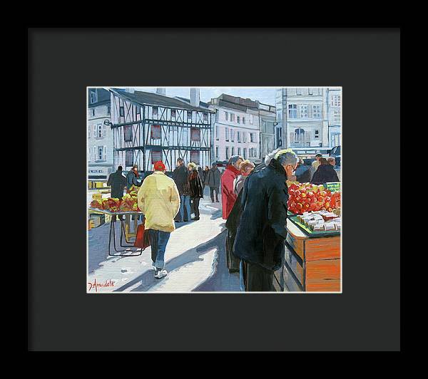 Farmers Market In France - Framed Print