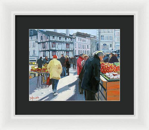 Farmers Market In France - Framed Print
