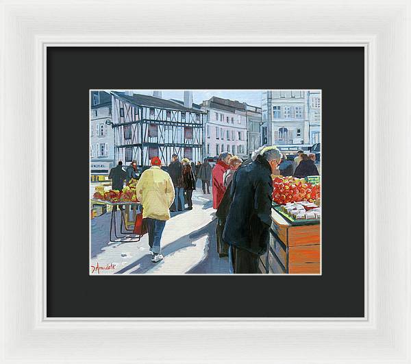 Farmers Market In France - Framed Print