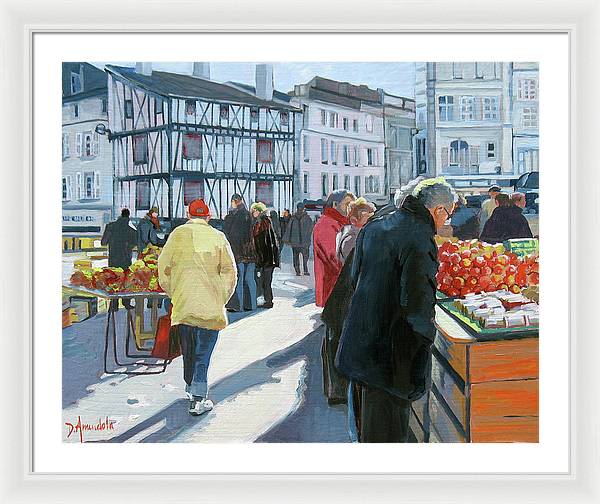 Farmers Market In France - Framed Print