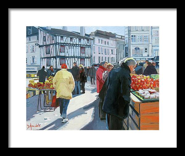 Farmers Market In France - Framed Print