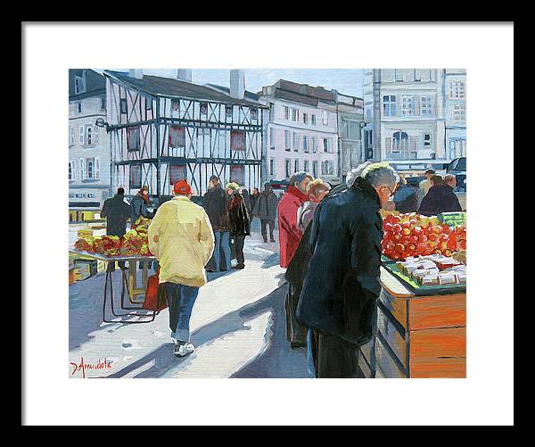 Farmers Market In France - Framed Print