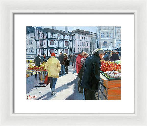 Farmers Market In France - Framed Print