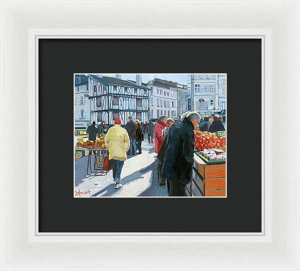 Farmers Market In France - Framed Print