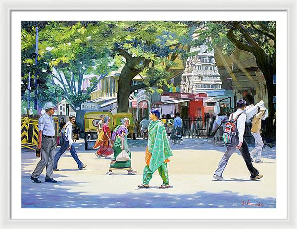 India Street Scene 2 - Framed Print