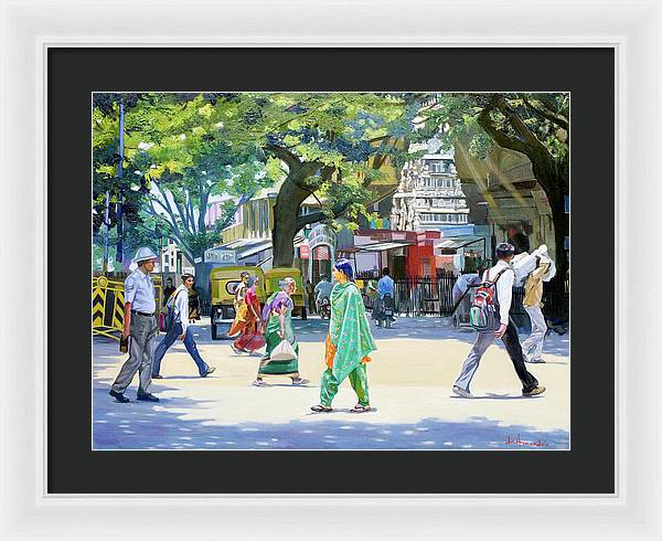 India Street Scene 2 - Framed Print