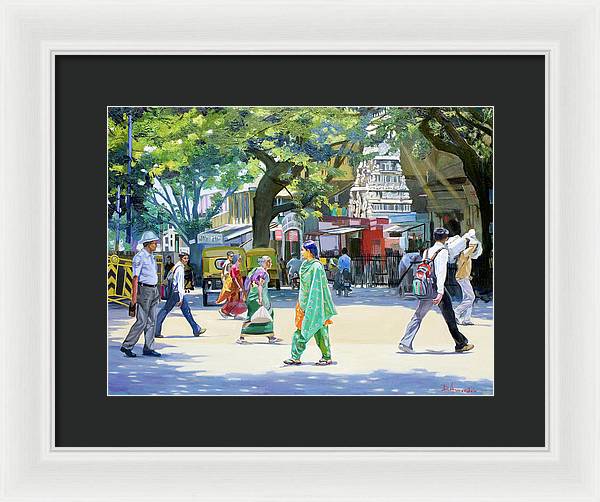 India Street Scene 2 - Framed Print