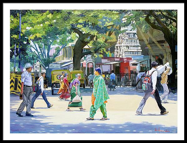 India Street Scene 2 - Framed Print