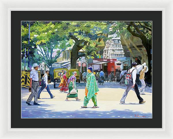 India Street Scene 2 - Framed Print