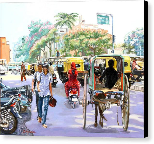 India Street Scene 3 - Canvas Print
