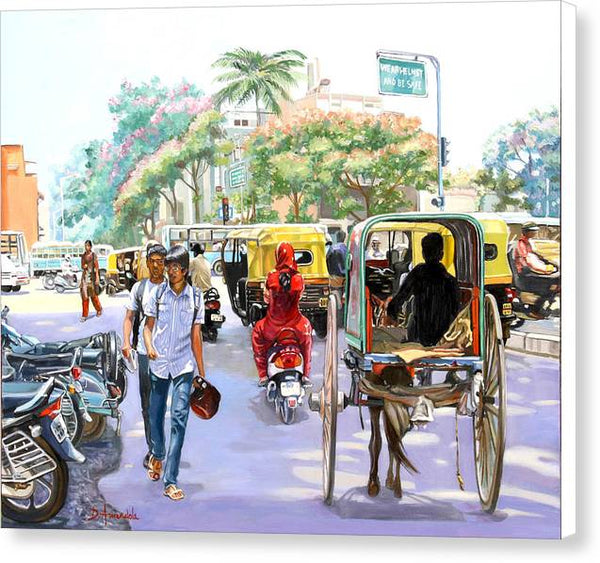 India Street Scene 3 - Canvas Print