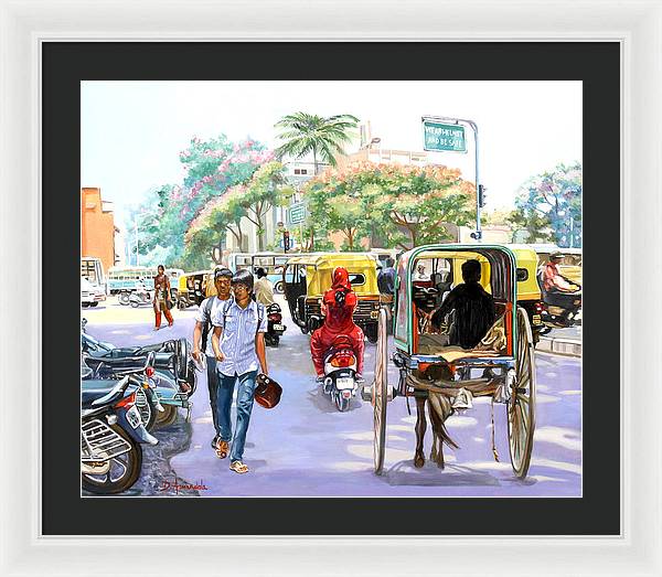 India Street Scene 3 - Framed Print