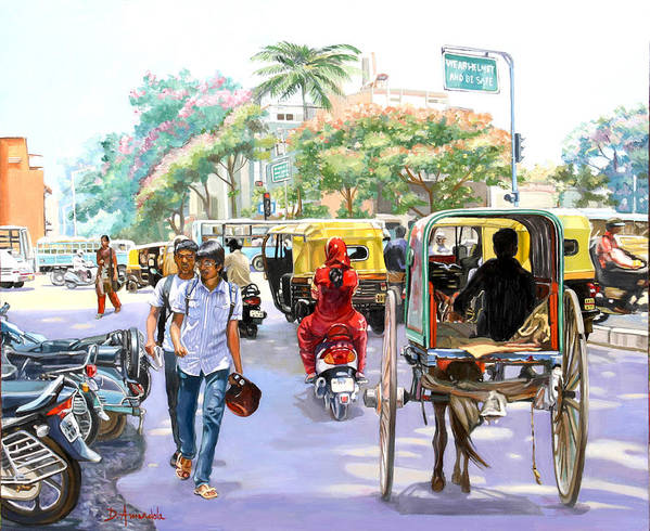 India Street Scene 3 - Art Print