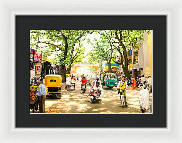 India Street Scene 4 - Framed Print