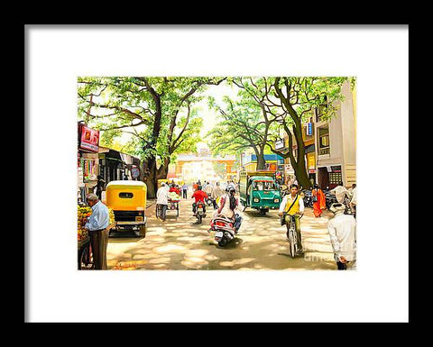 India Street Scene 4 - Framed Print