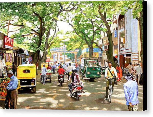 India Street Scene - Canvas Print