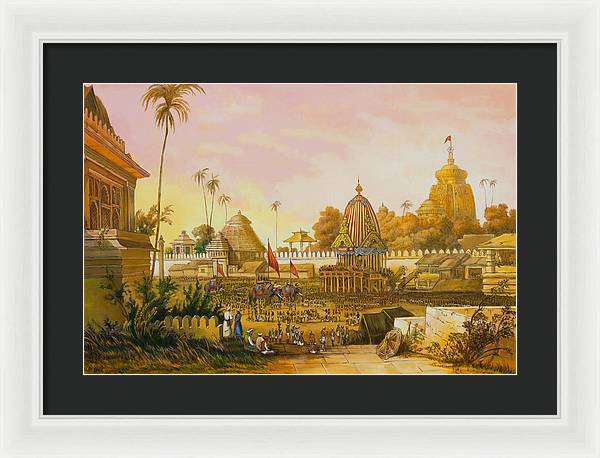 Jaganath Puri with Ratha Yatra in progress - Framed Print