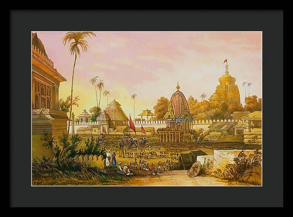 Jaganath Puri with Ratha Yatra in progress - Framed Print