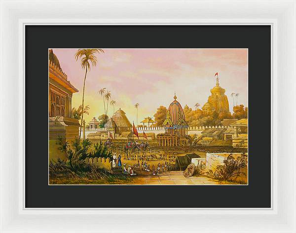 Jaganath Puri with Ratha Yatra in progress - Framed Print