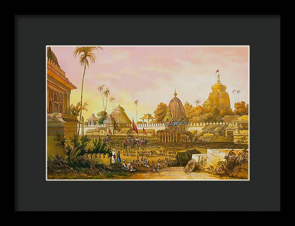 Jaganath Puri with Ratha Yatra in progress - Framed Print