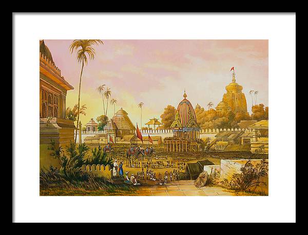 Jaganath Puri with Ratha Yatra in progress - Framed Print