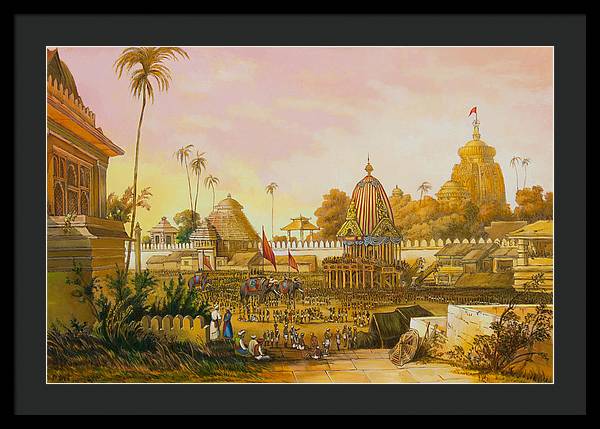 Jaganath Puri with Ratha Yatra in progress - Framed Print