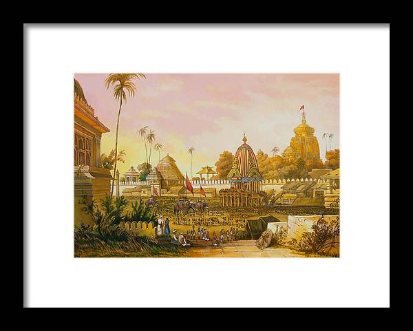 Jaganath Puri with Ratha Yatra in progress - Framed Print